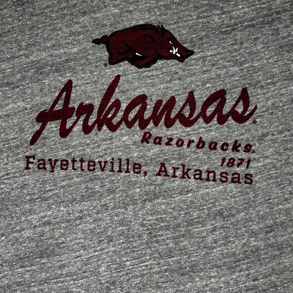 Arkansas Razorbacks League 91 Logo Heather Gray T Shirt Adult Size Small - Picture 3 of 7